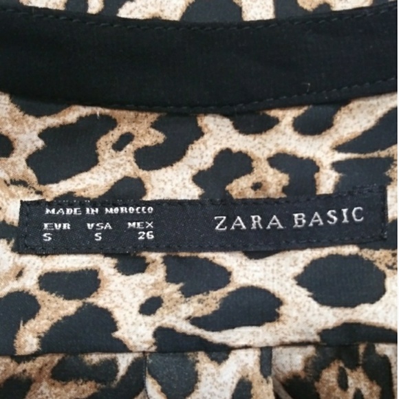 Zara Basic Women Animal Print V-NeckBlouse Sz S - Picture 7 of 7